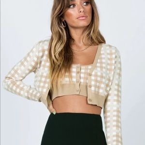 Princess Polly Jacinta Matching Cardigan Beige Set